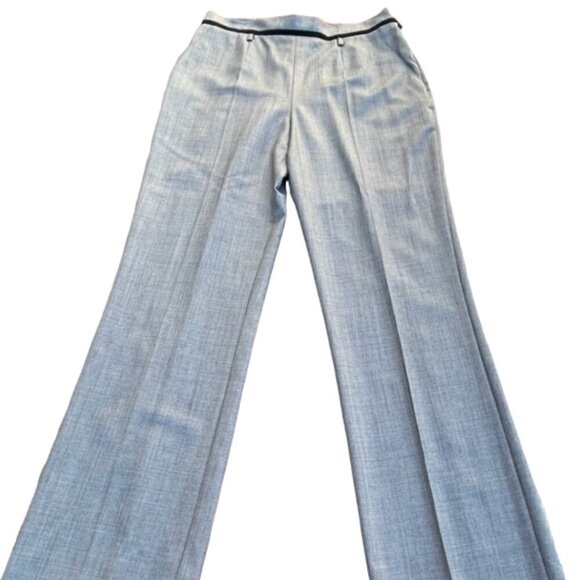 ESCADA NWOT Woman's Grey 100% Wool Dress Pants Straight Leg High Waist Size 42 - Picture 1 of 10